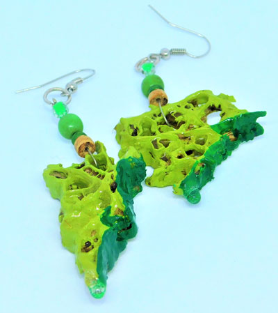 Aretes penca nopal verdes coco