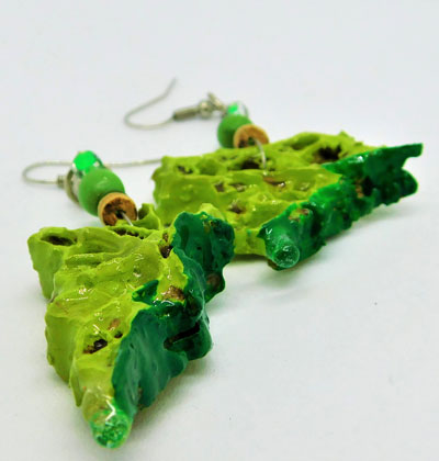 Aretes penca nopal verdes coco