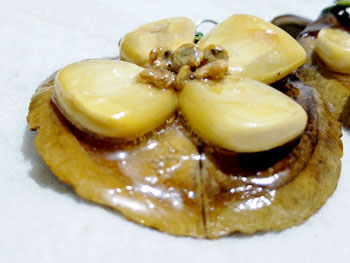 Aretes jacaranda flor maíz