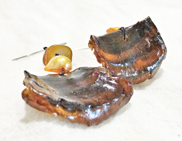 Aretes hongo roble naranja