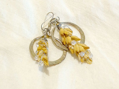 Aretes trigo en plata